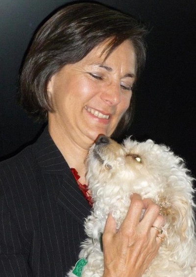 Joanie Holm with her dog, Sasha